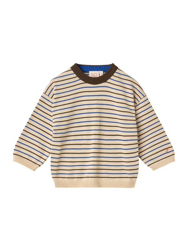 Storm Stripe Sweater Sweaters Flöss Cream Mosswood Stripe 18M-2Y