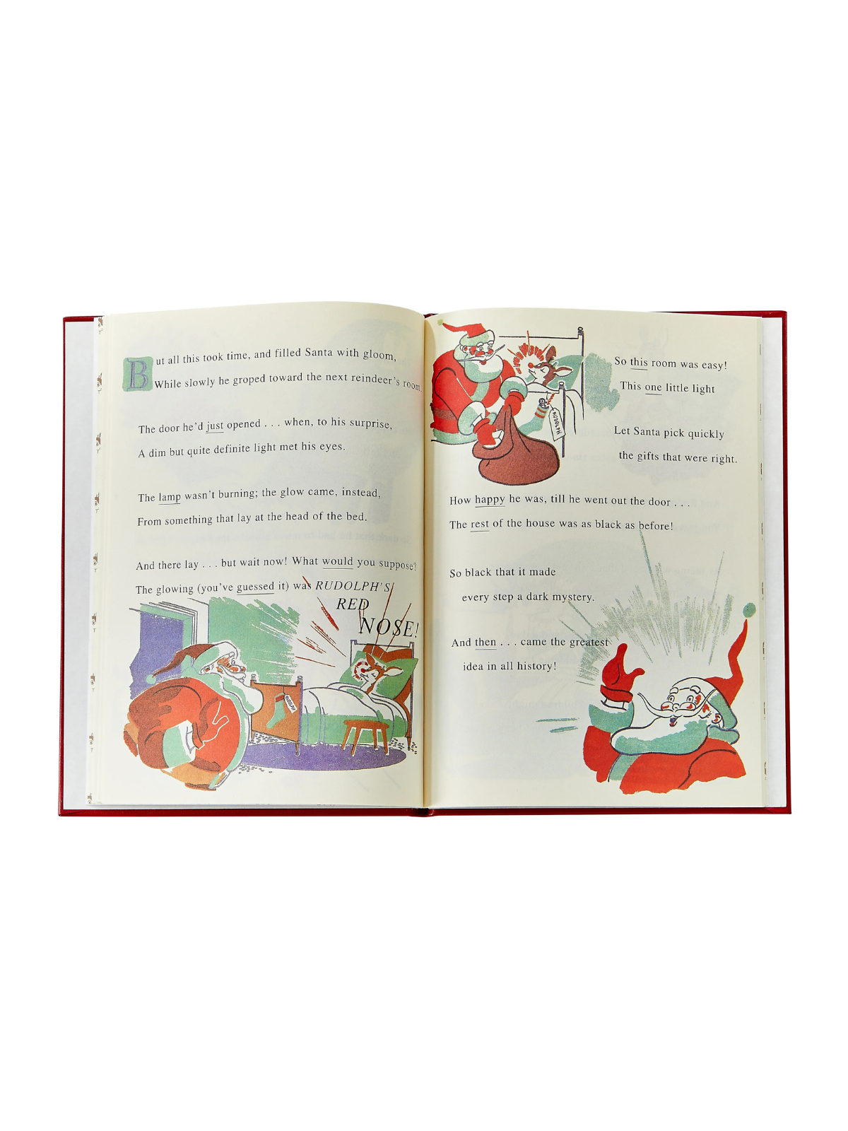 Rudolph the Red Nose Reindeer Leather Bound Book Books Graphic Image