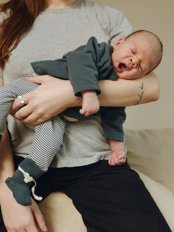 Blue Gray Bodysuit & Leggings Set