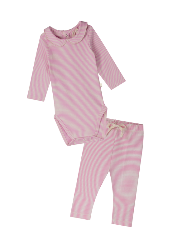 Bubblegum Collared Bodysuit & Leggings Set Sets Gray Label Bubblegum 0-3M