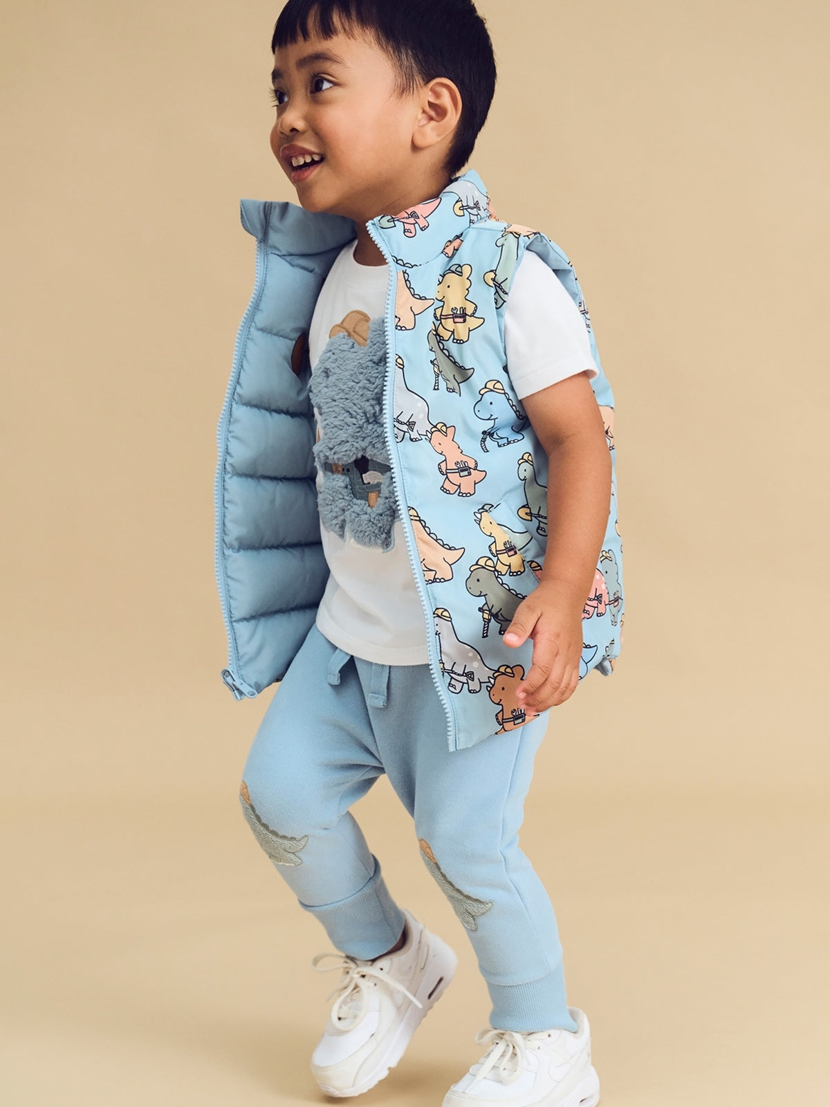 Reversible Dino Vest Outerwear Huxbaby   