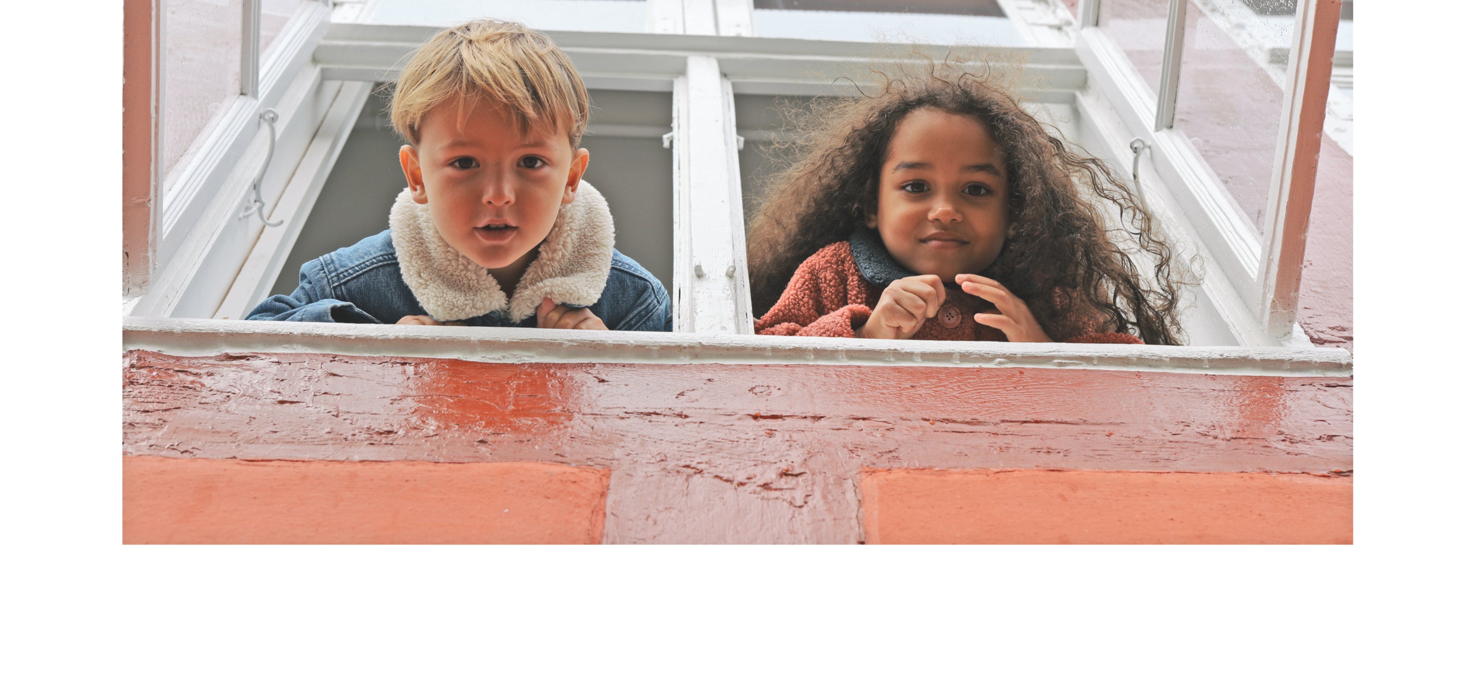kids in a window