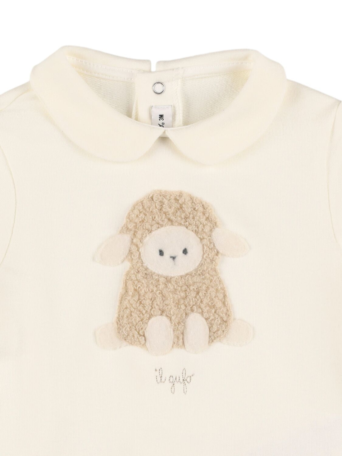 Boucle Lamb Collared Footie Rompers Il Gufo   