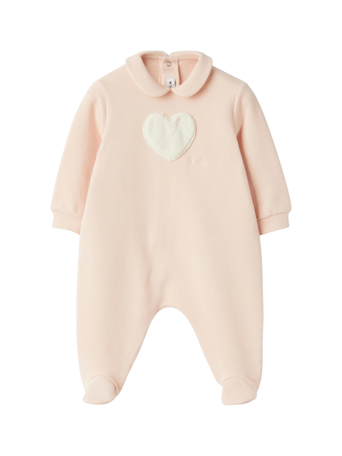 Heart Collared Footie Rompers Il Gufo Smoothie Pink 1M 