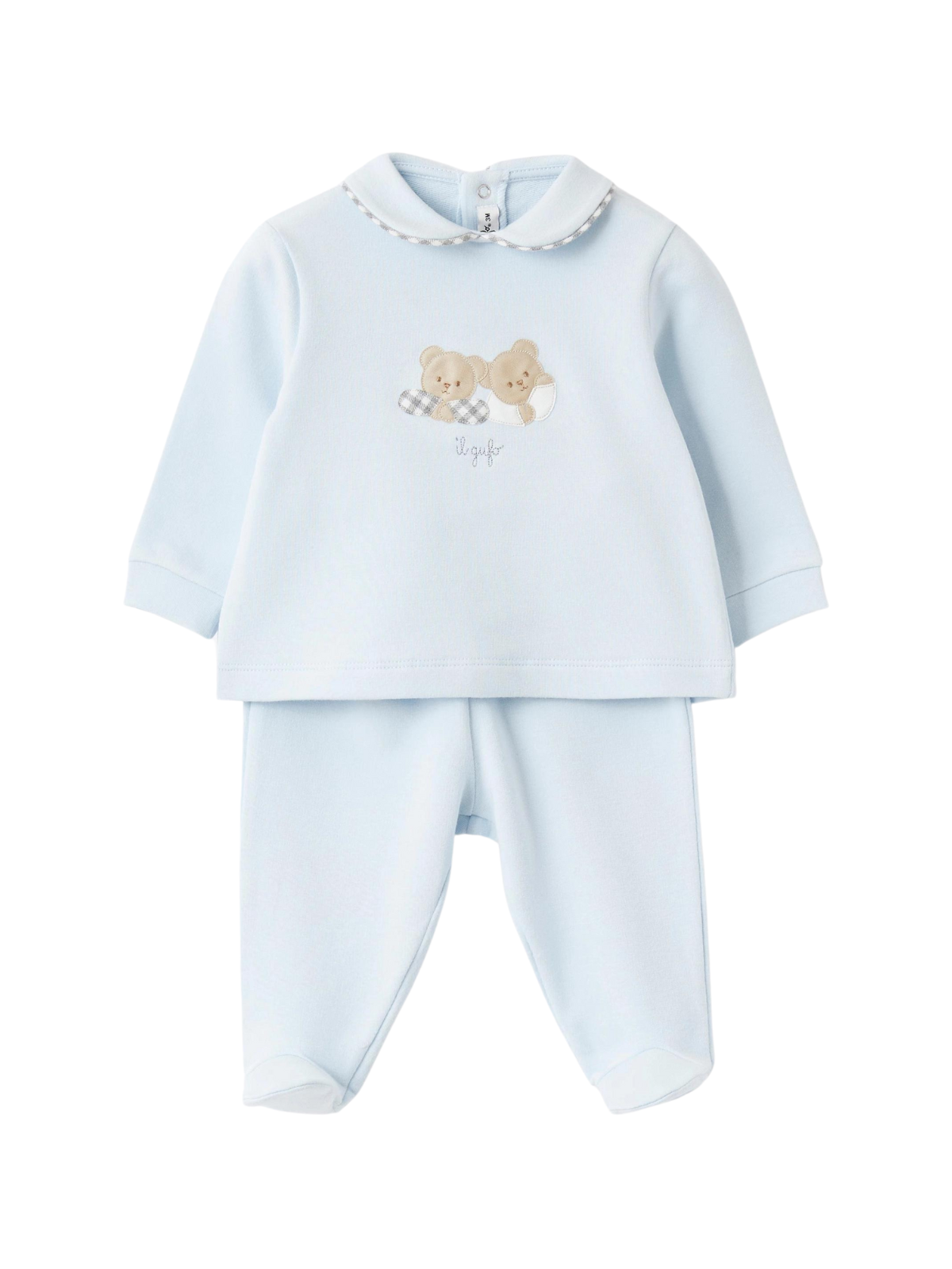 Light Blue Baby Set with Bears Sets Il Gufo Anise Blue 1M 