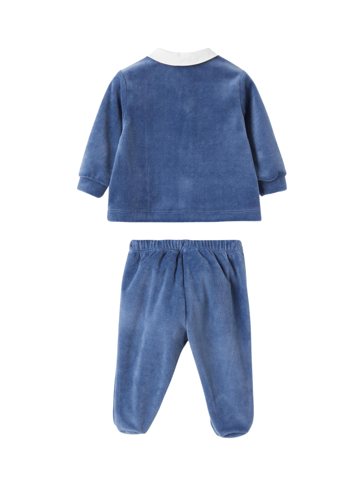 Velour Two Piece Baby Set with Embroidery Sets Il Gufo   