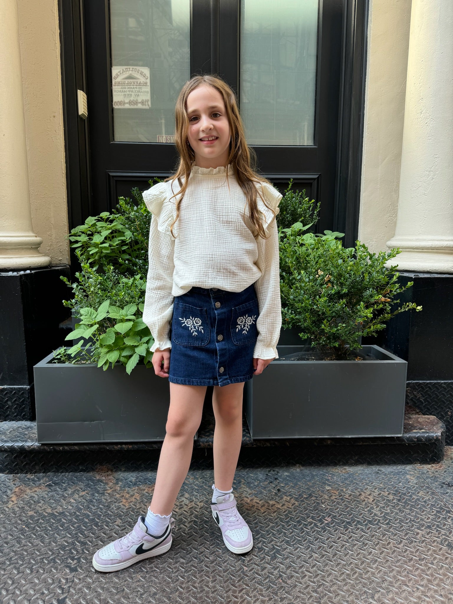 Danubio Denim Embroidered Skirt Skirts The New Society   