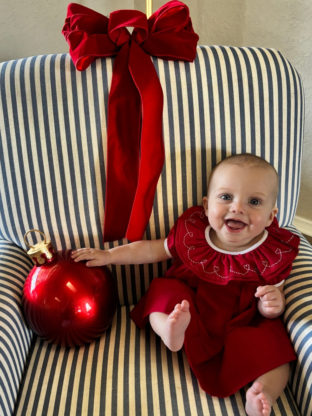 Stitched Collar Red Dress Dresses Sophie & Lucas