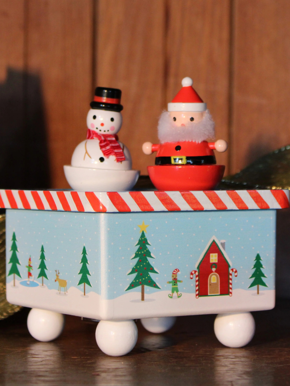 Dancing Santa & Frosty Christmas Music Box Pretend Play Jack Rabbit Creations