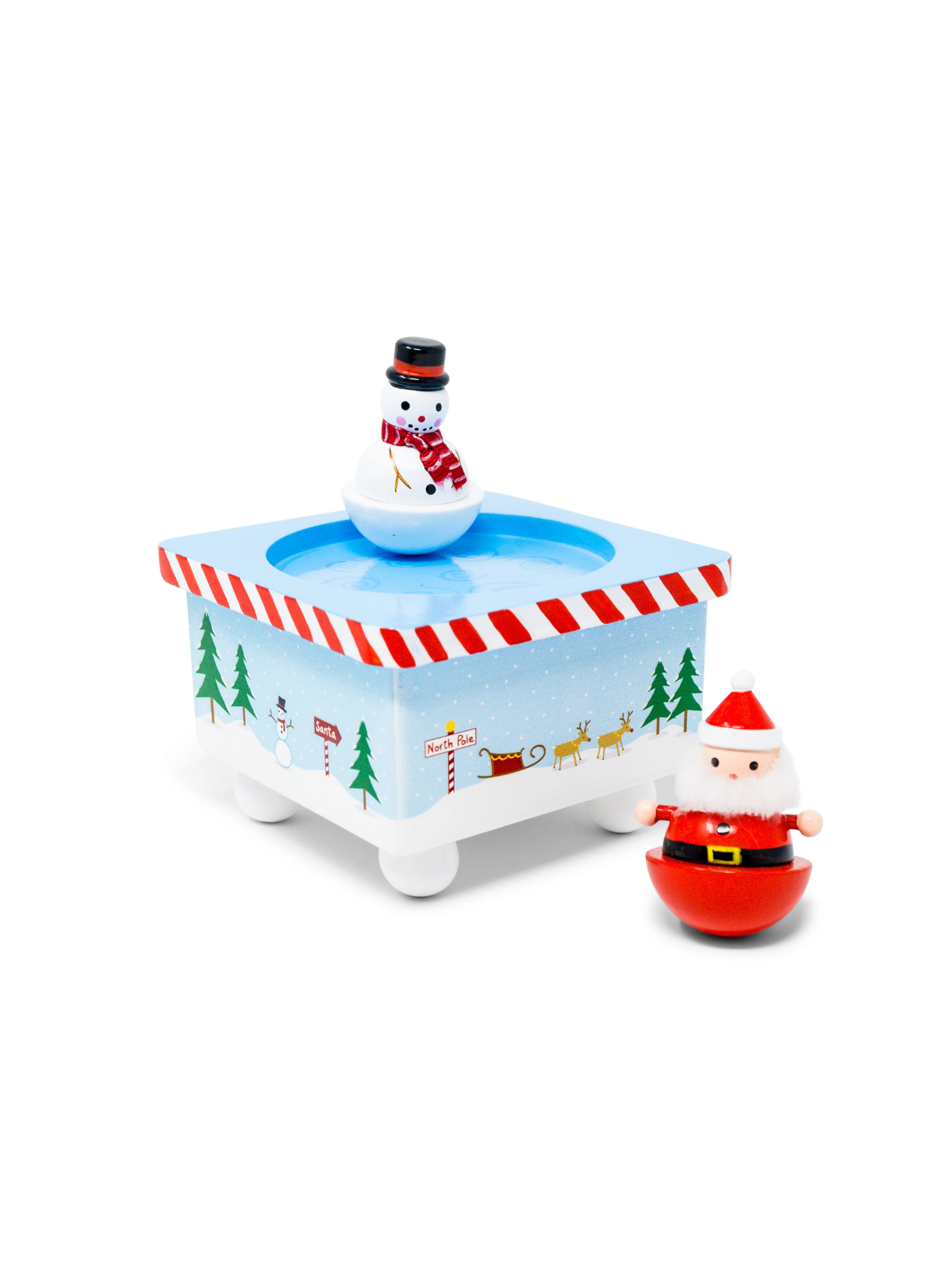 Dancing Santa & Frosty Christmas Music Box Pretend Play Jack Rabbit Creations