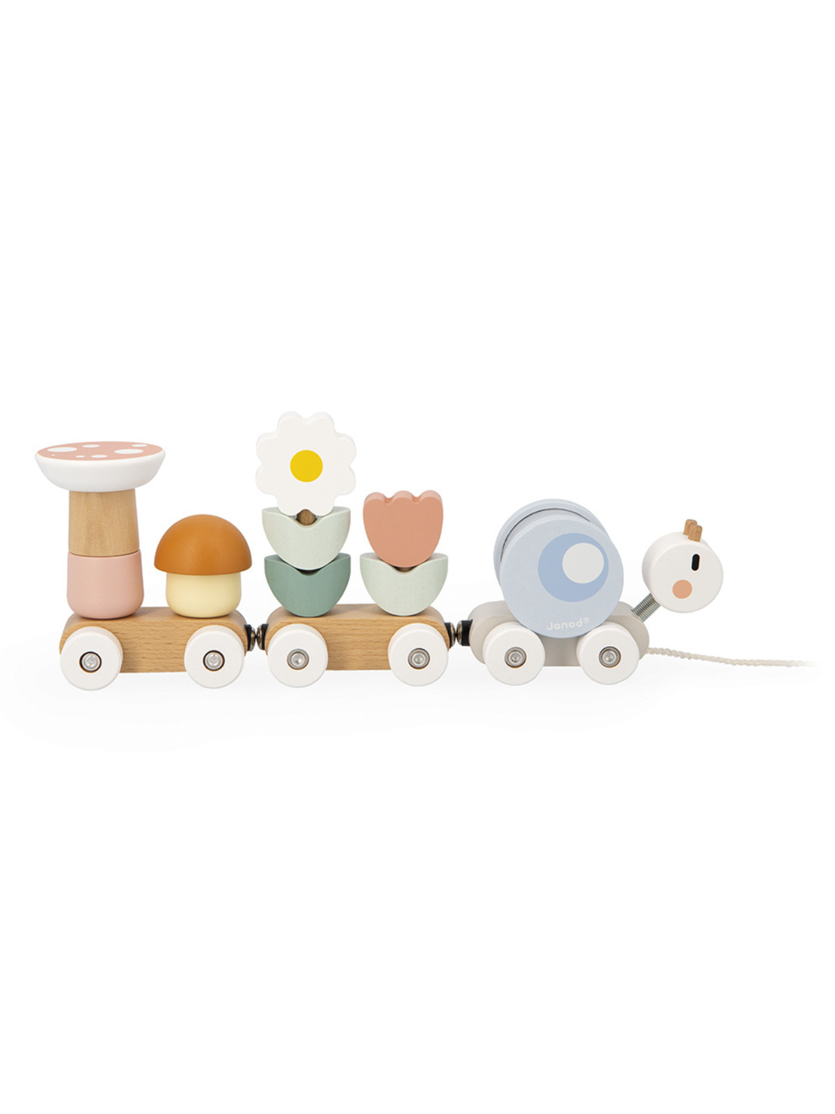 Sweet Cocoon Snail Pull-Along Stacker Train Pretend Play Janod