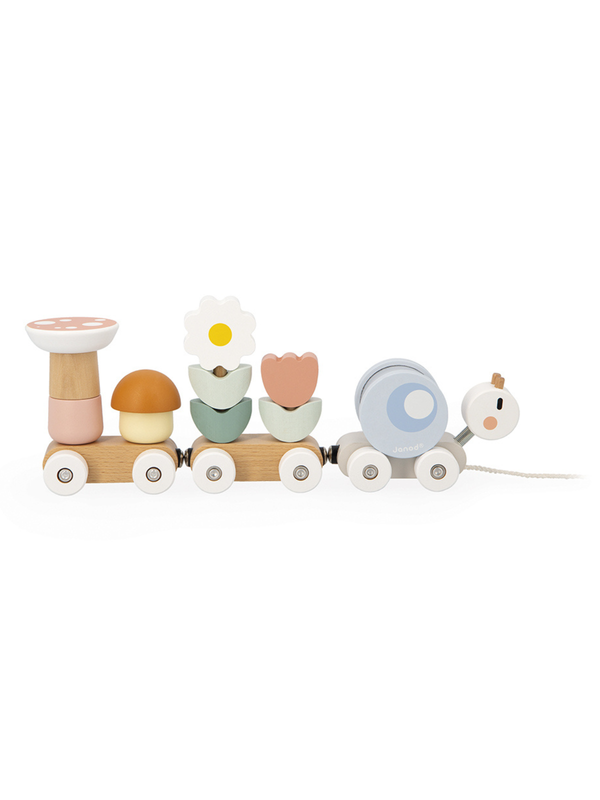 Sweet Cocoon Snail Pull-Along Stacker Train Pretend Play Janod