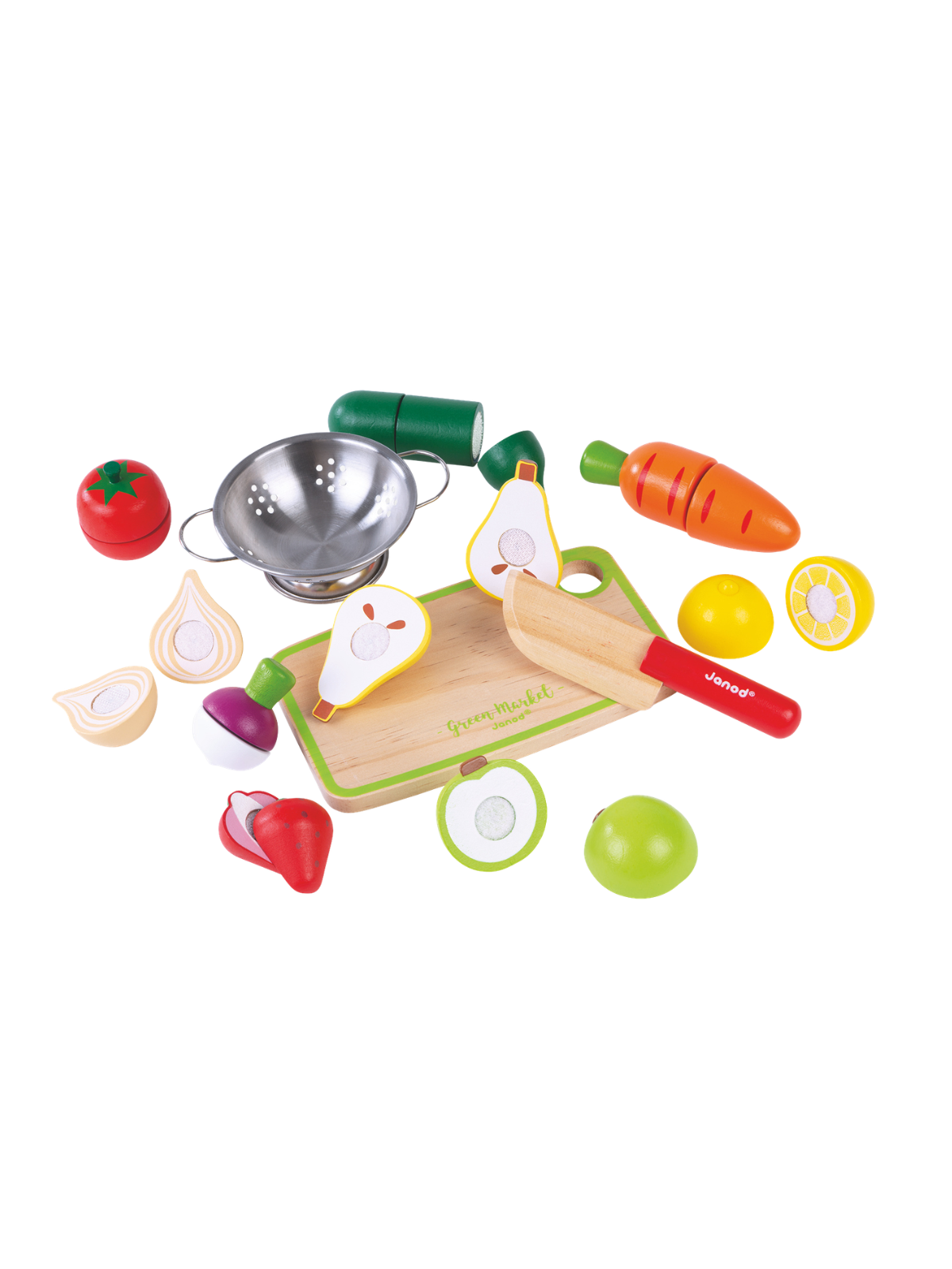 Velcro Fruit and Veggie Crate Pretend Play Janod
