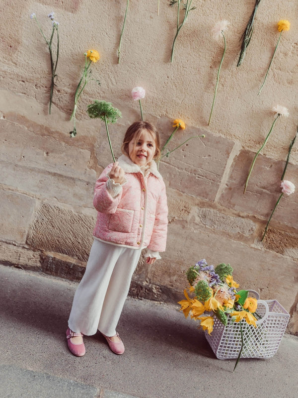 ルイーズミーシャ❁ Louise Misha フード付き花柄刺繍ファージャケット Louise Misha | Elegant & Bohemian Kids' Fashion