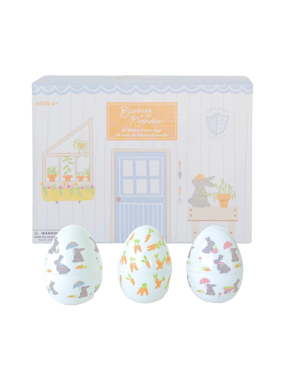 Bunnies in the Garden Fancy Plastic Eggs - 24 Pk Party Supplies Jollity & Co. + Daydream Society