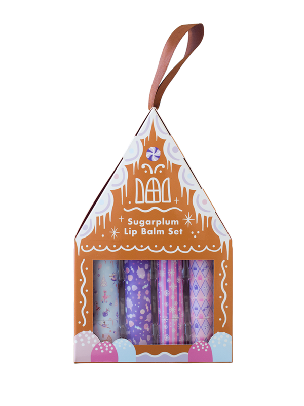 Sugarplum Gingerbread House Lip Balm Set