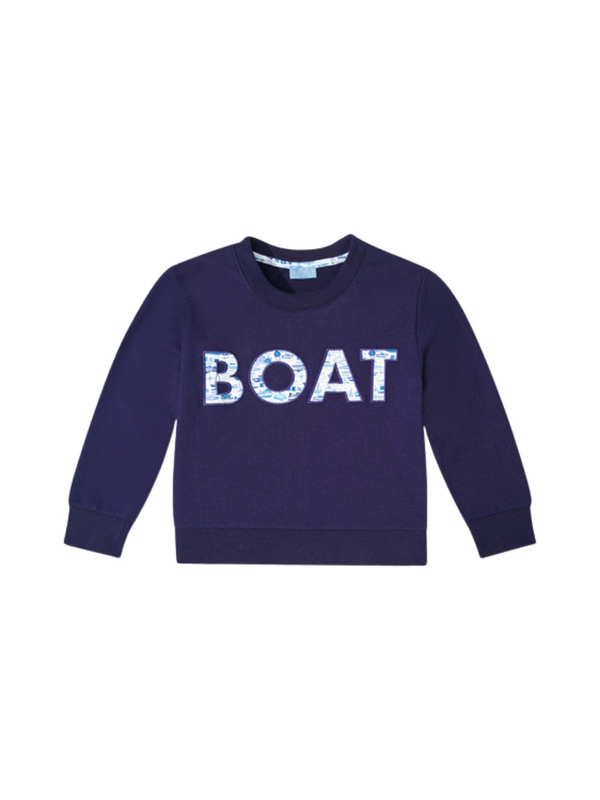 Boat Crewneck Sweatshirt Sweatshirts Joy Street Kids Navy 12-24M