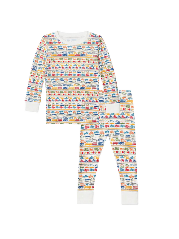 Cars & Trucks Two Piece Pajamas Pajamas Joy Street Kids White 2Y 
