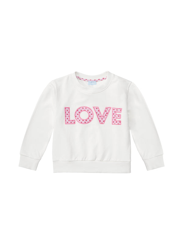 Love Crewneck Sweatshirt Sweatshirts Joy Street Kids White 12-24M