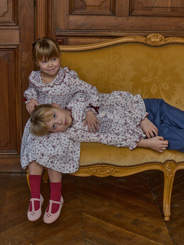 Adeline Smocked Floral Dress Dresses Kidiwi