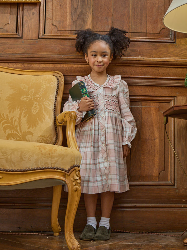 Adeline Smocked Tartan Dress Dresses Kidiwi