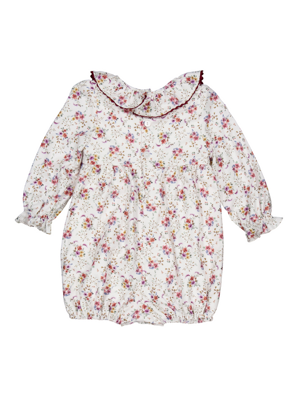 Anthea Winter Bouquet Smocked Romper Rompers Kidiwi