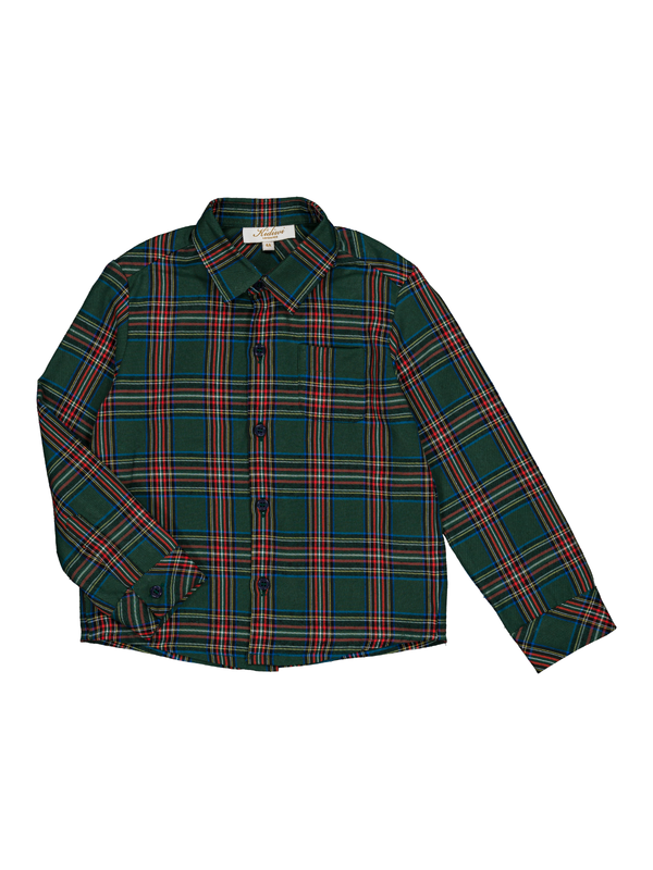 Arthur Tartan Shirt Tops Kidiwi Emerald Green Tartan 2Y