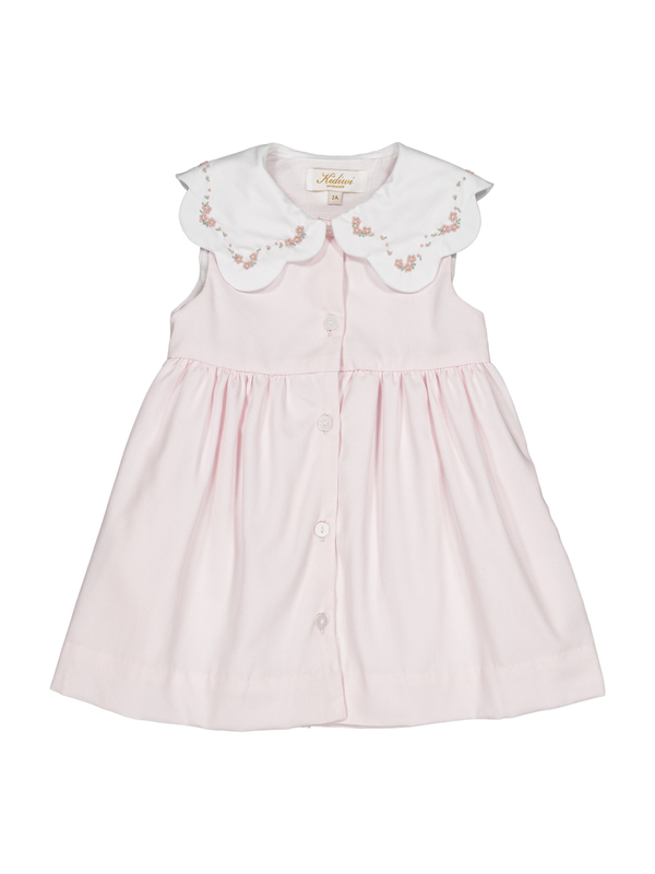 Colette Embroidered Collar Dress Dresses Kidiwi Light Pink 2Y
