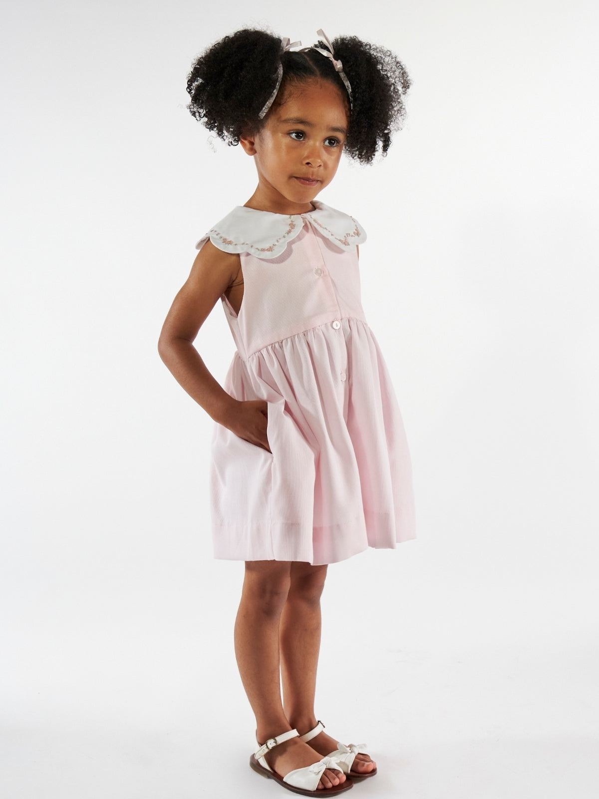 Colette Embroidered Collar Dress Dresses Kidiwi