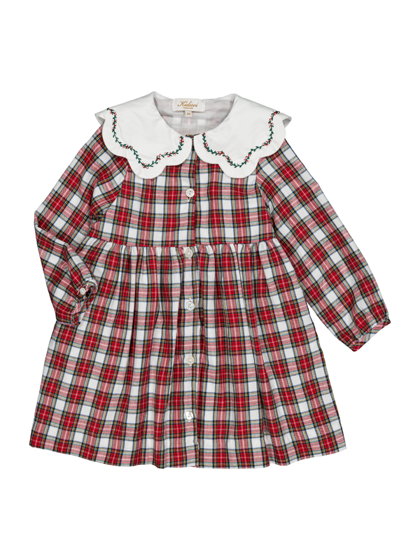 Colette Tartan Dress Dresses Kidiwi Red Tartan 2Y