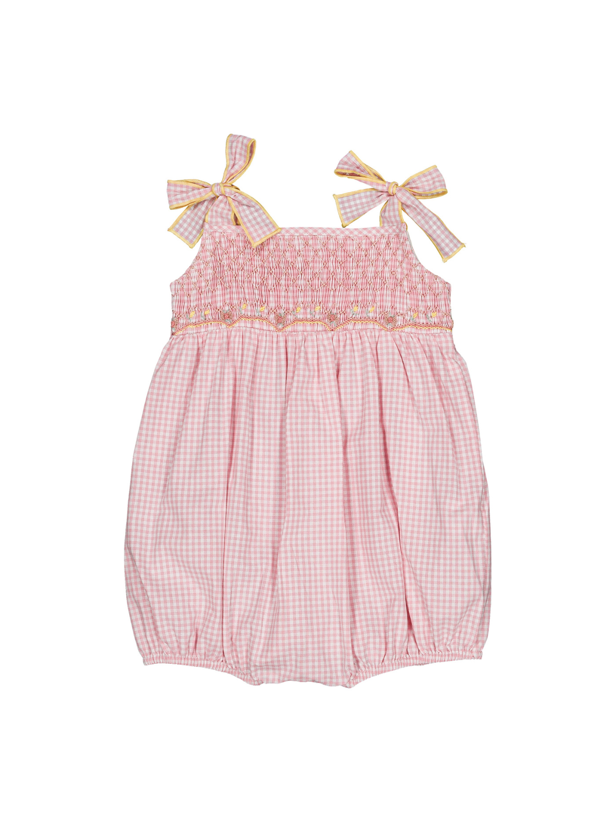 Francine Smocked Candy Pink Romper Rompers Kidiwi Candy Pink 6M