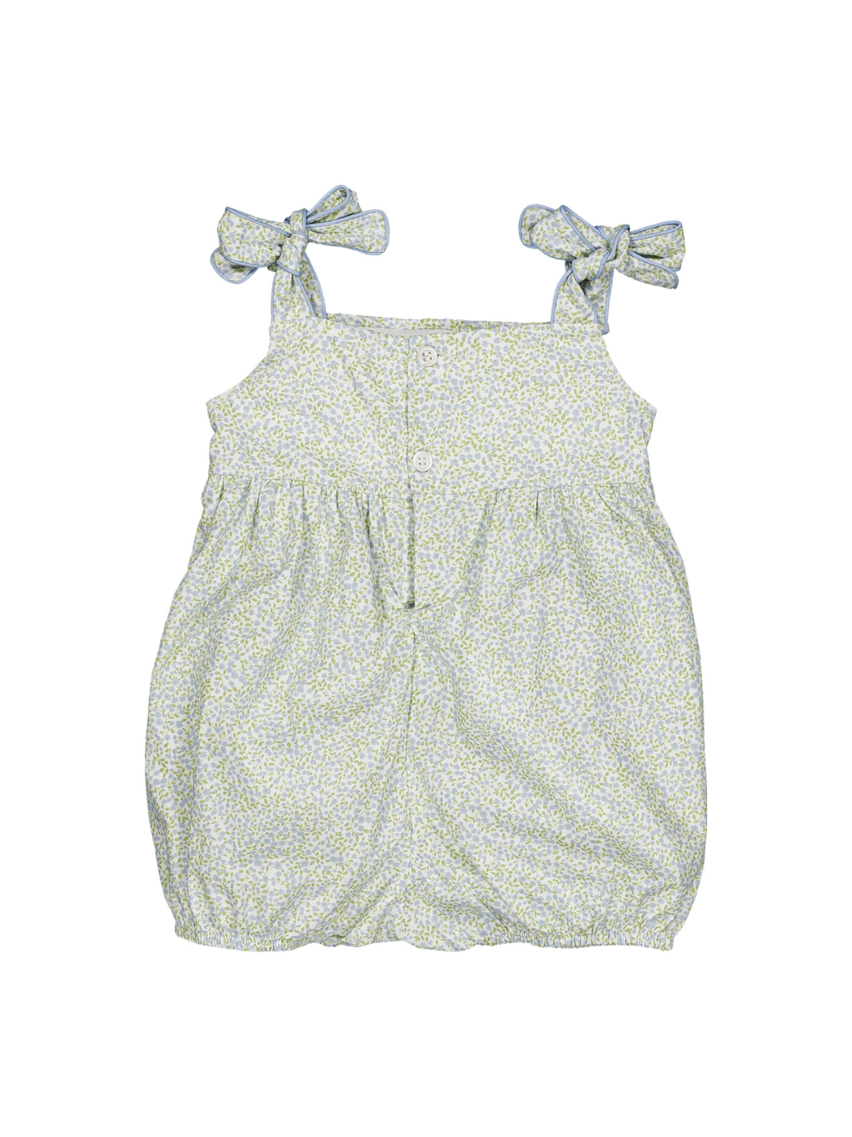 Francine Smocked Little Blue Romper Rompers Kidiwi