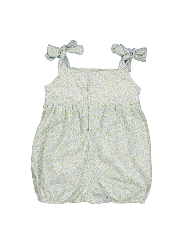 Francine Smocked Little Blue Romper Rompers Kidiwi
