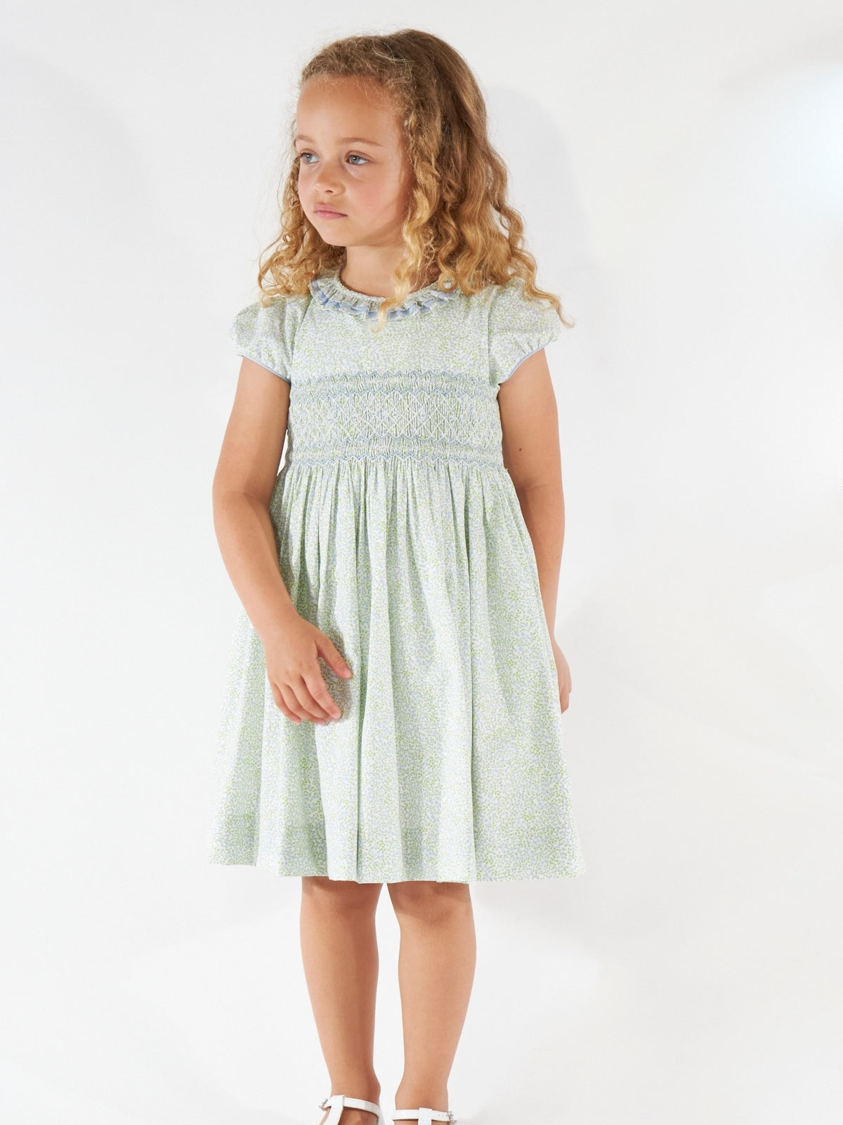 Hars Smocked Little Blue Dress Dresses Kidiwi