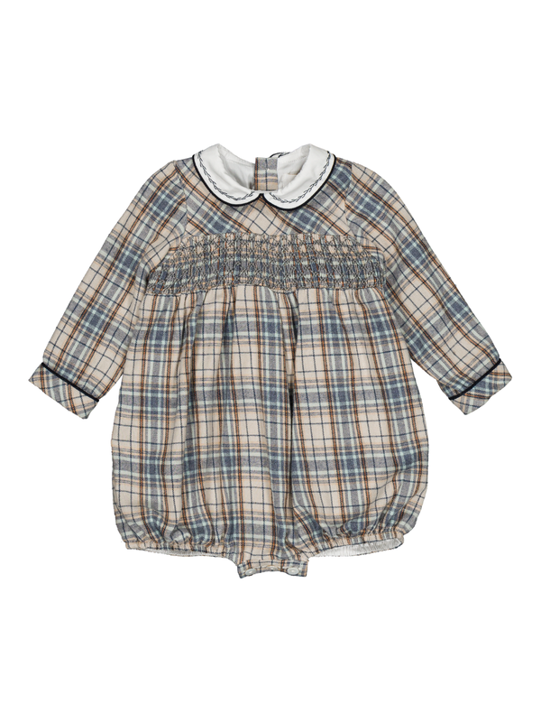 Jeannot Smocked Tartan Romper