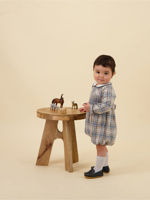 Jeannot Smocked Tartan Romper