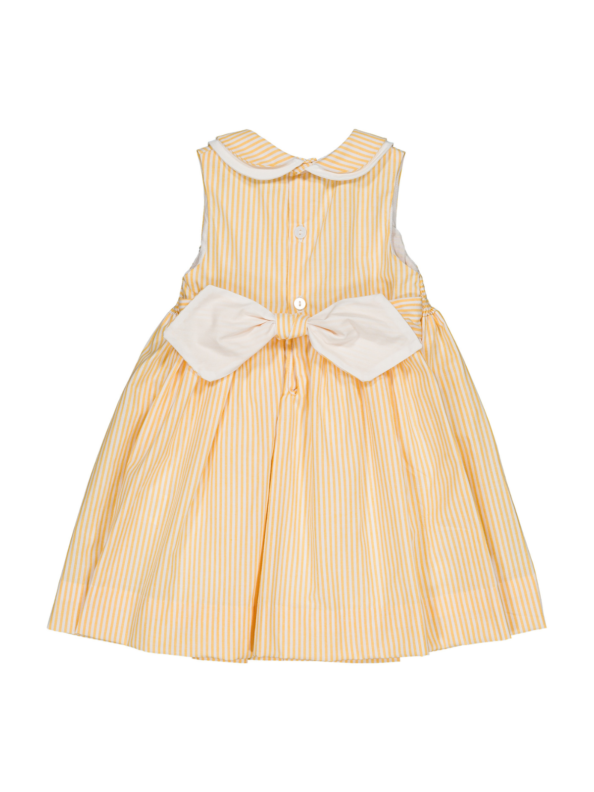Maud Smocked Yellow Stripe Dress Dresses Kidiwi