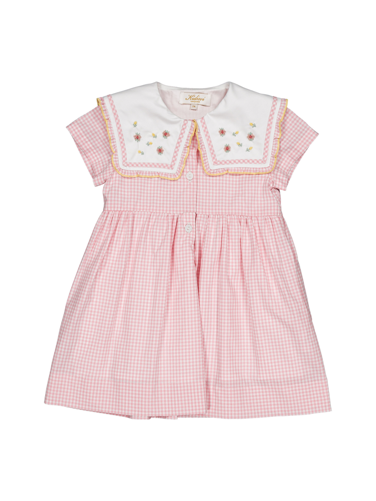Paolina Candy Pink Gingham Dress Dresses Kidiwi Candy Pink 2Y