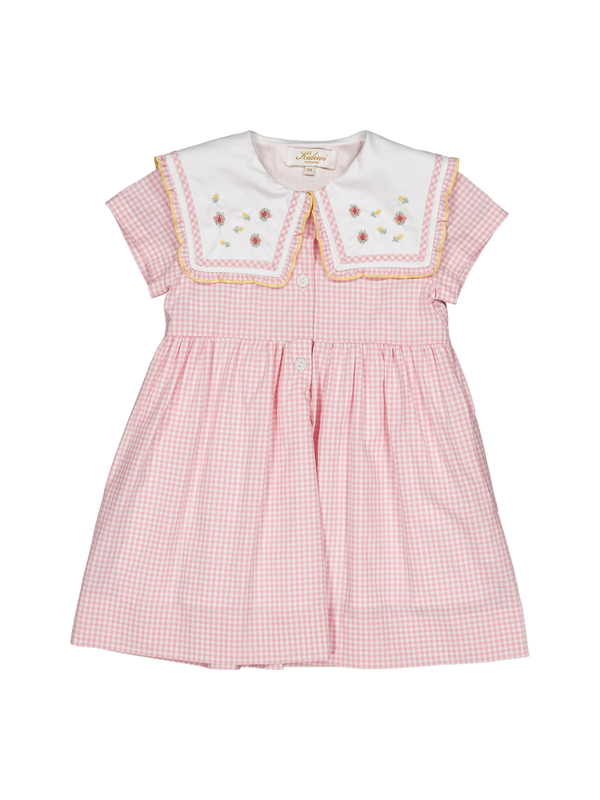 Paolina Candy Pink Gingham Dress Dresses Kidiwi Candy Pink 2Y