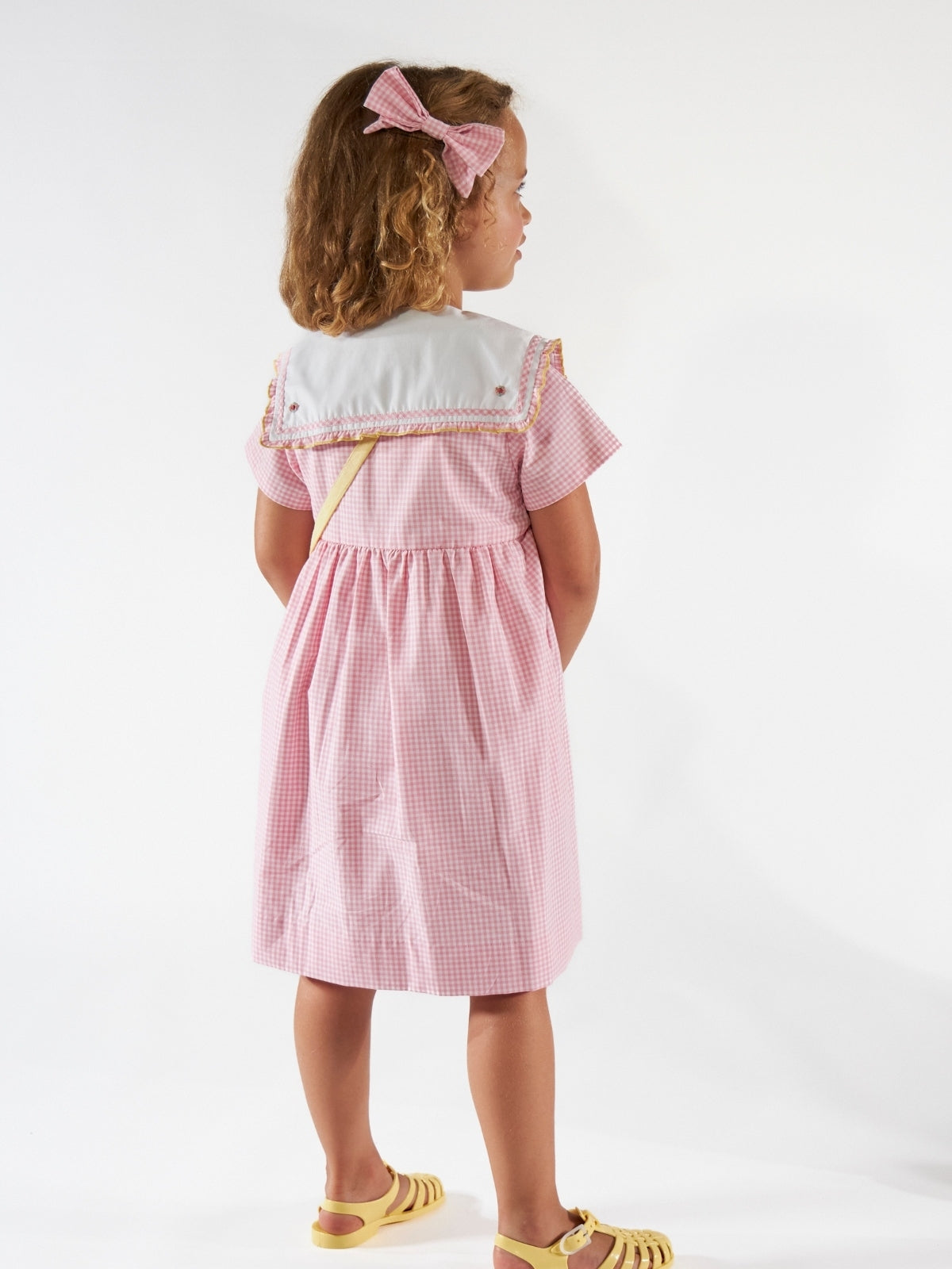 Paolina Candy Pink Gingham Dress Dresses Kidiwi