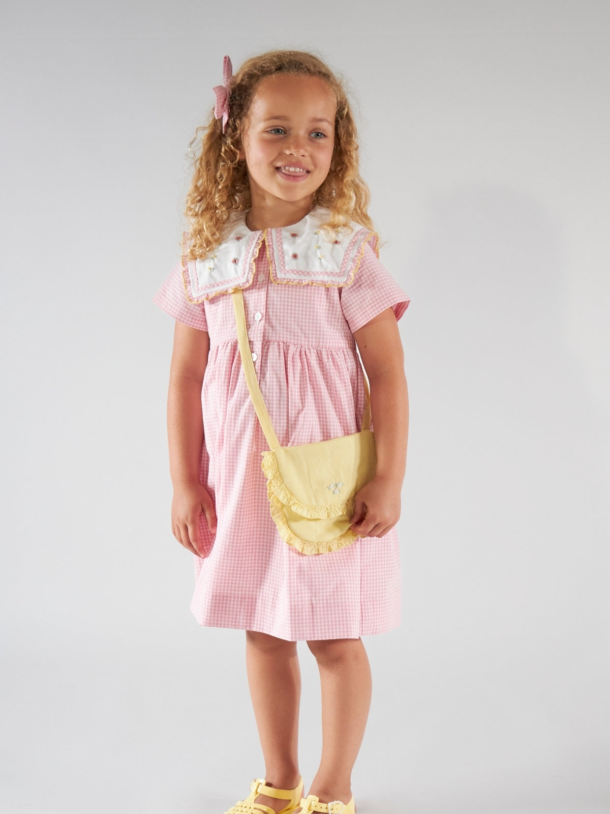 Paolina Candy Pink Gingham Dress Dresses Kidiwi