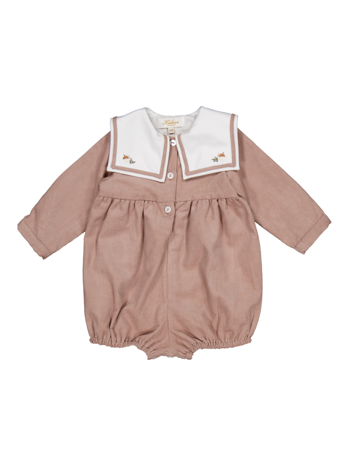 Paulin Corduroy Baby Romper Rompers Kidiwi Cafe Au Lait 6M