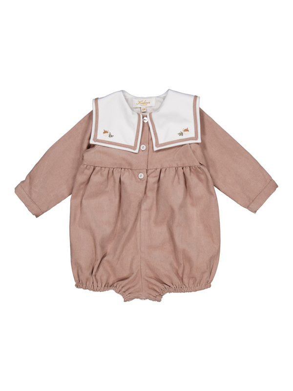 Paulin Corduroy Baby Romper Rompers Kidiwi Cafe Au Lait 6M