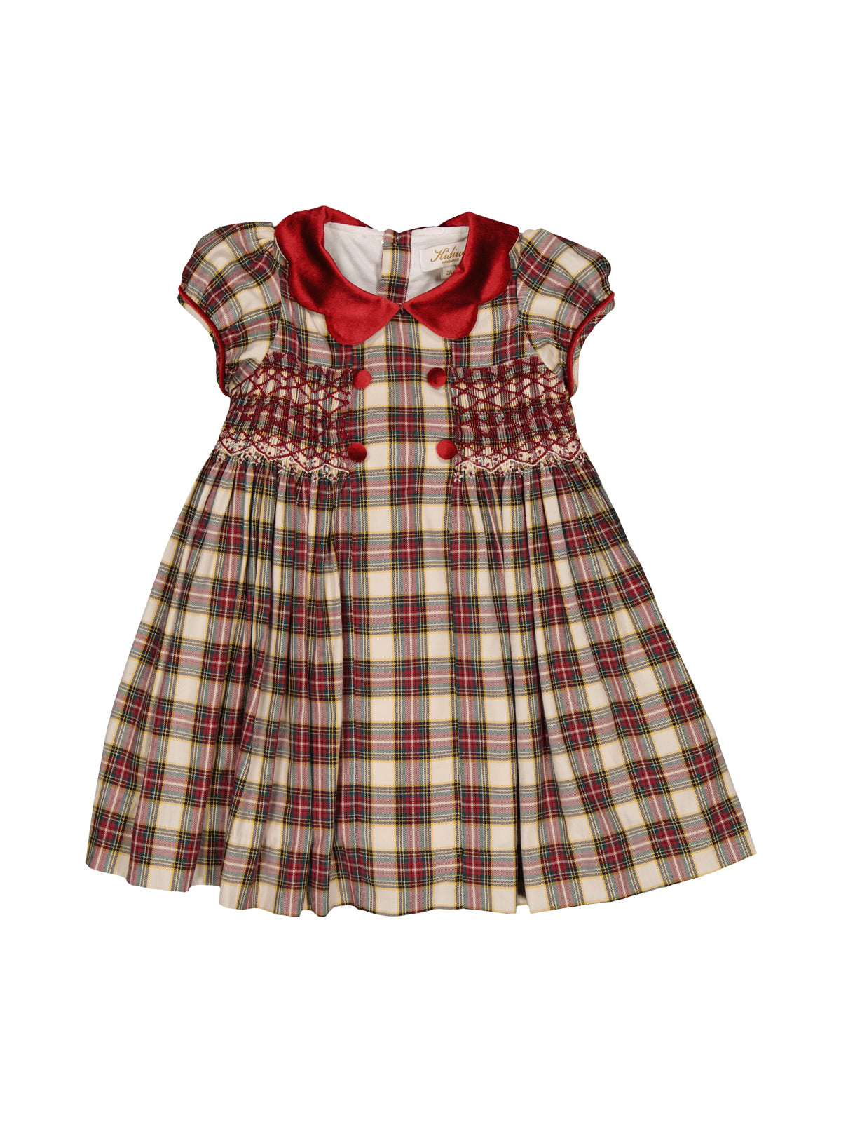 Risette Tartan Smocked Dress Dresses Kidiwi Tartan 12M 