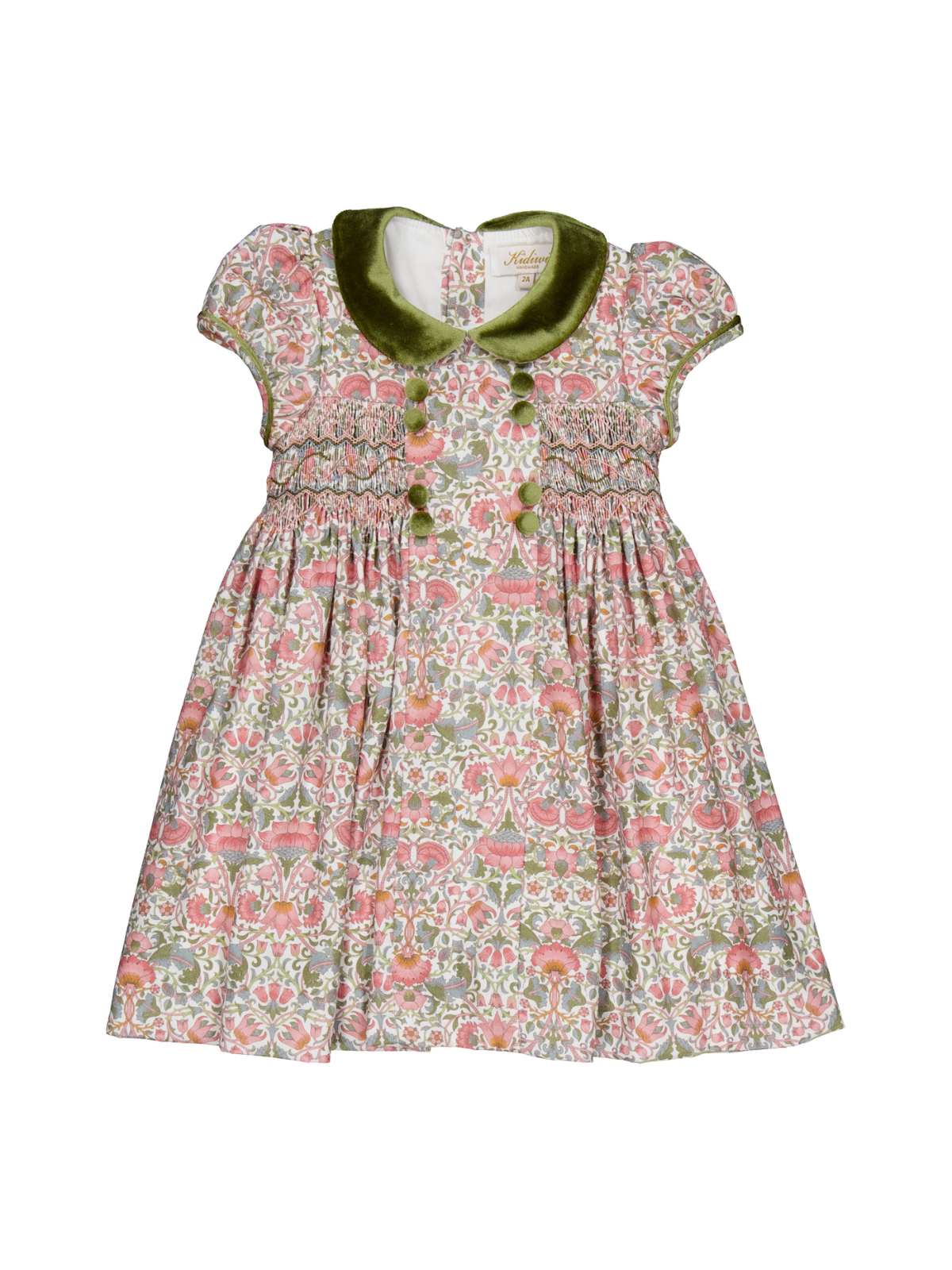 Rison Baroque Flowers Smocked Dress Dresses Kidiwi Pink Baroque Flower 2Y