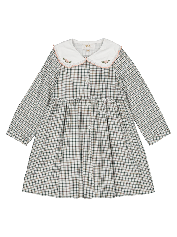 Vanille Check Dress Dresses Kidiwi Forest Green Check 2Y