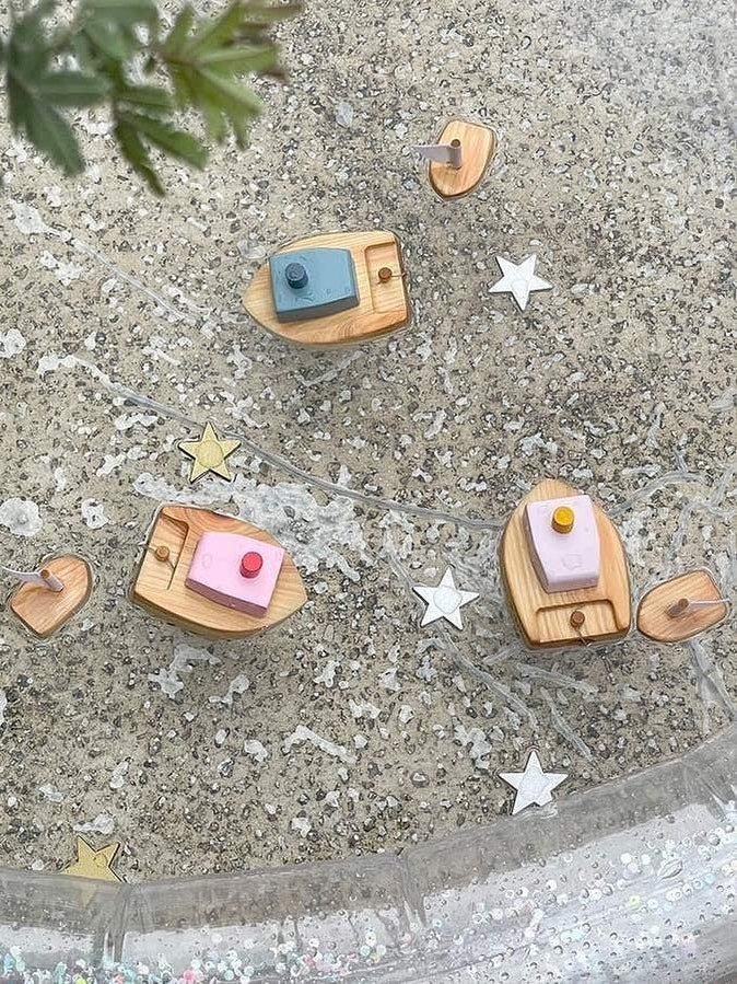 Wooden Wind-Up Boat - Lavender Pretend Play Kiko+ & gg*   