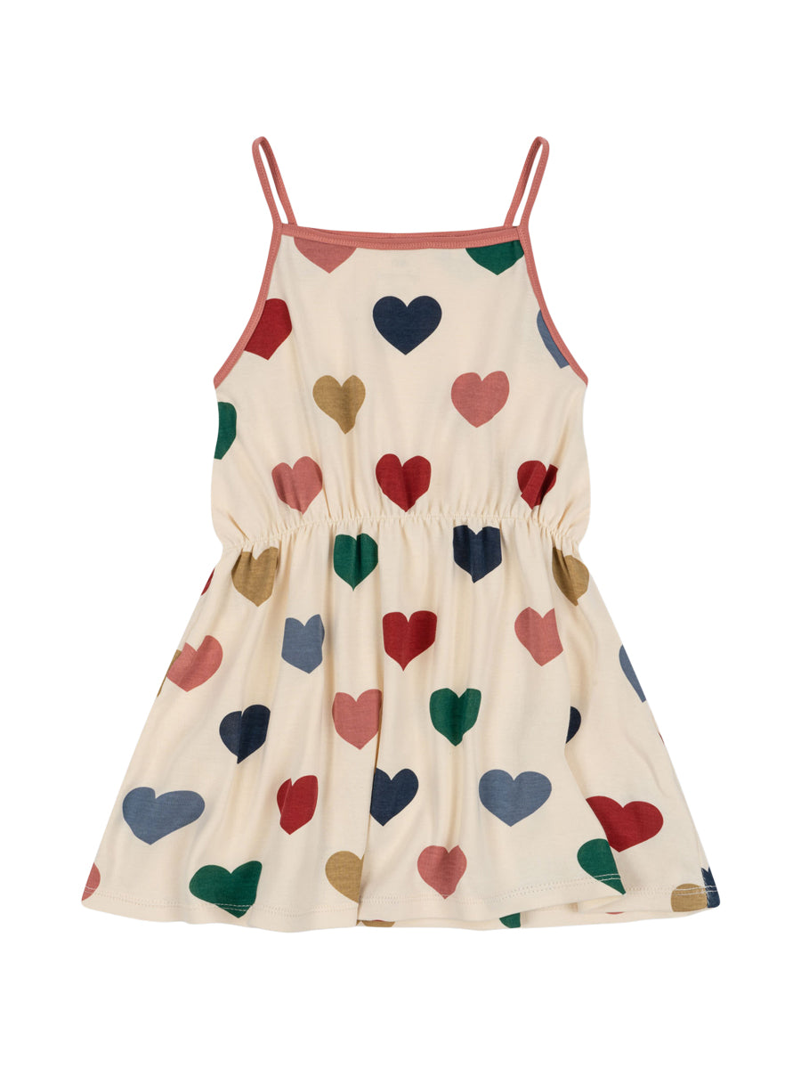 Organic Cotton Heart Print Tank Dress
