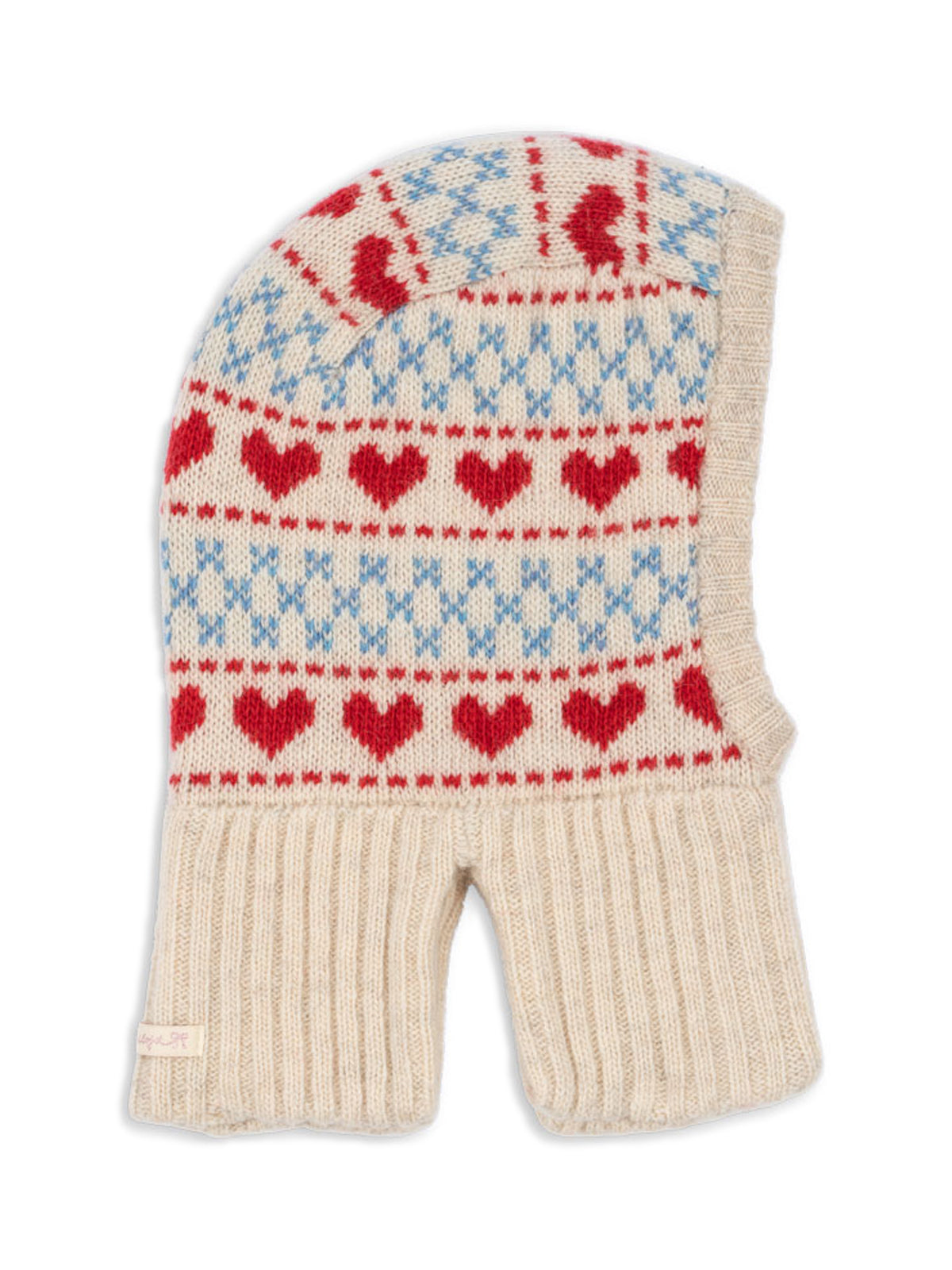 Belou Heart Balaclava Hats Konges Sløjd Ivory 12-18M