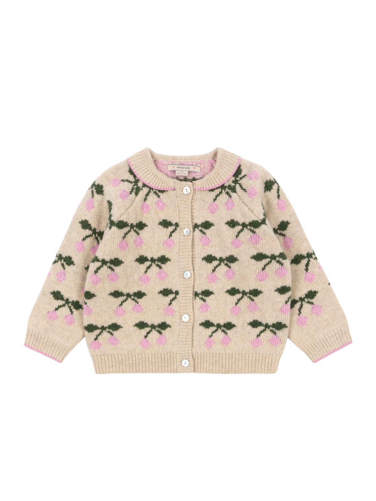 Belou Pink Cherry Cardigan Sweaters Konges Sløjd Natural 12M